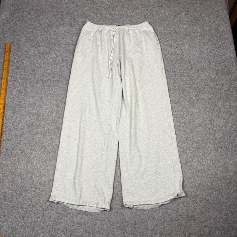 Brandy Melville Anastasia Wide Leg Sweatpants Heather Gray Drawstring One Size